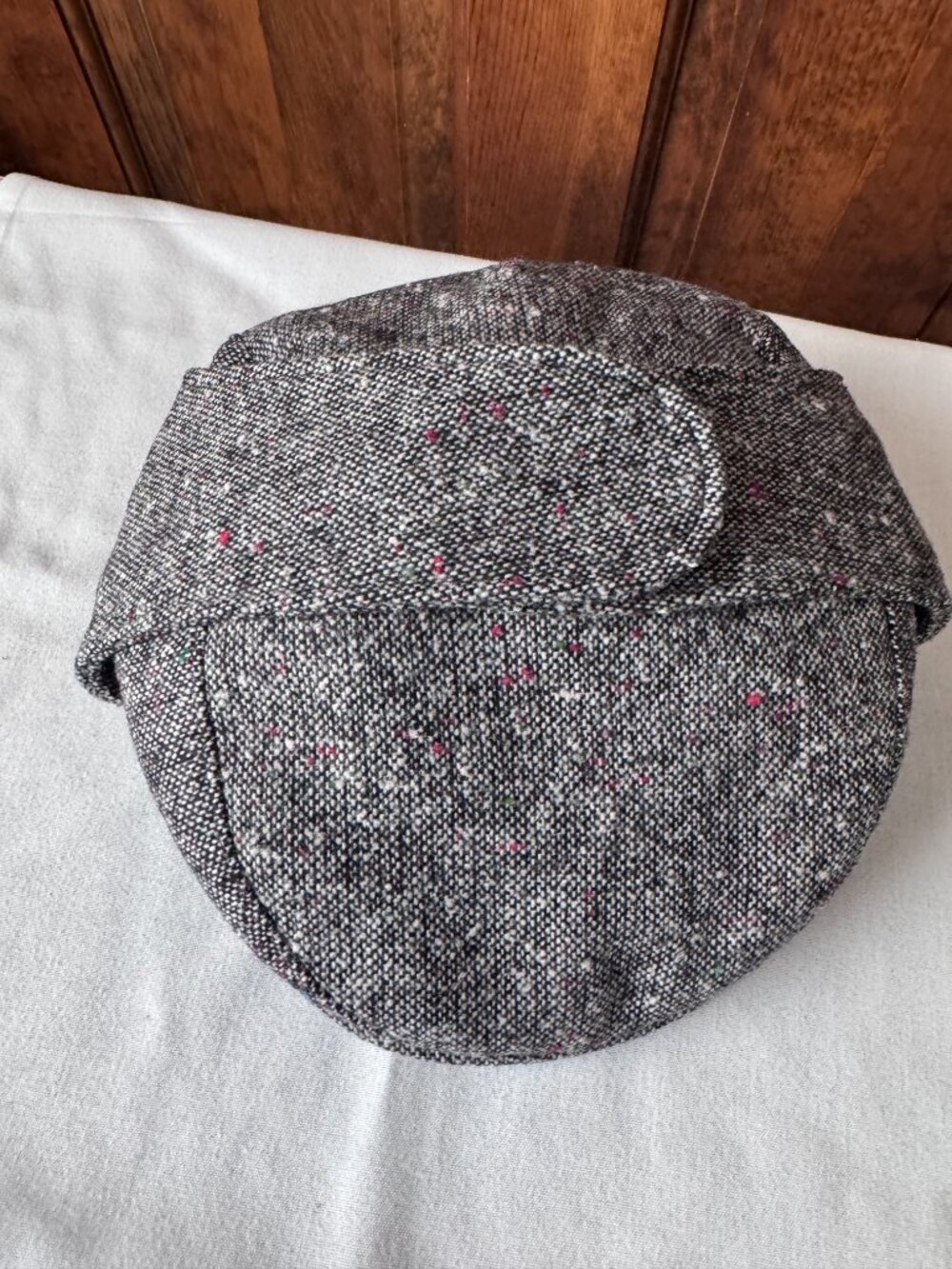 NWOT Black Tweed Jeff Cap w/Pull Down Flaps & Hidden Brim Snap Large - Picture 2 of 9